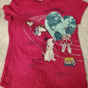 Wonder Nation Girls Pink Graphic T-Shirt
